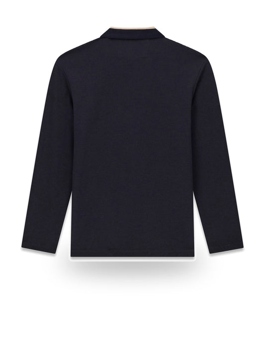 Guess Ls Detailed Textured Polo - Maglieria Uomo - Blu