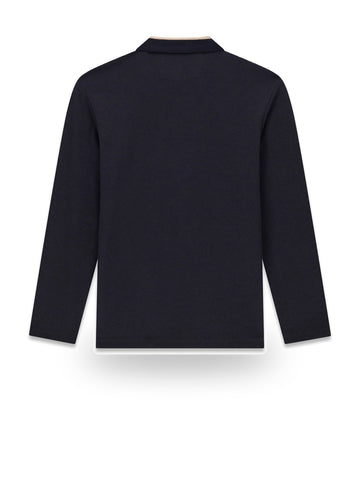 Guess Ls Detailed Textured Polo - Maglieria Uomo - Blu