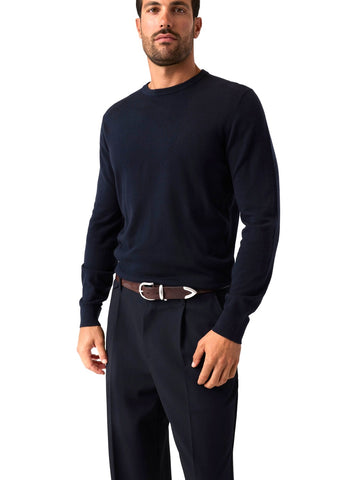 Guess Narciso Cn Ls Swtr - Maglieria Uomo - Blu Scuro