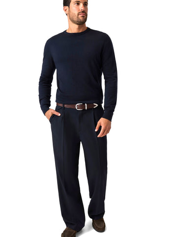 Guess Narciso Cn Ls Swtr - Maglieria Uomo - Blu Scuro