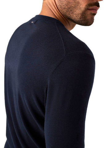 Guess Narciso Cn Ls Swtr - Maglieria Uomo - Blu Scuro