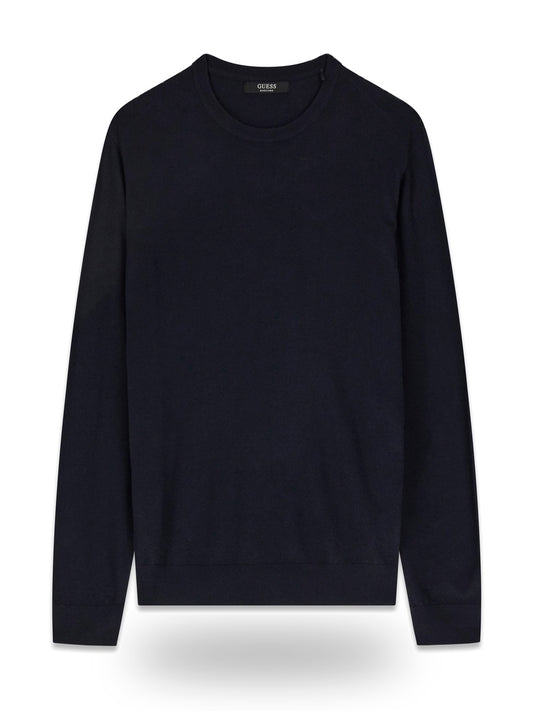 Guess Narciso Cn Ls Swtr - Maglieria Uomo - Blu Scuro