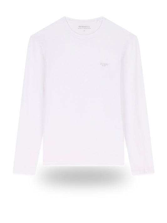 Guess Cn Ls Core Extra Slim Tee - T-Shirt Uomo - Bianco