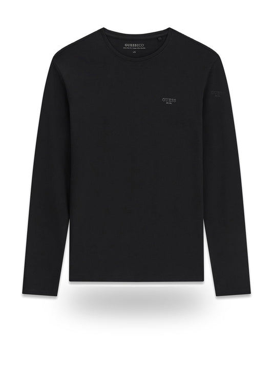 Guess Cn Ls Core Extra Slim Tee - T-Shirt Uomo - Nero