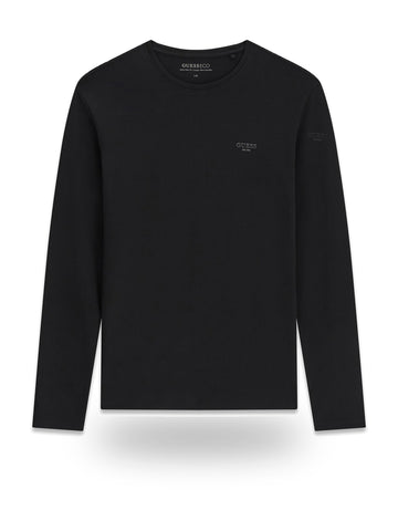 Guess Cn Ls Core Extra Slim Tee - T-Shirt Uomo - Nero