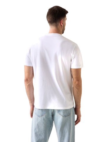 Guess Cn Ss Guess Logo Embroidery Te - T-Shirt Uomo - Bianco