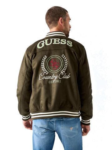 Guess Varsity Suede Jacket - Capospalla Uomo - Verde