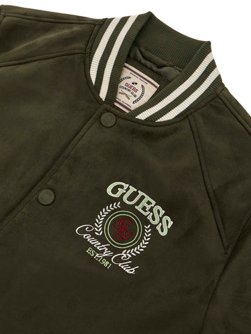 Guess Varsity Suede Jacket - Capospalla Uomo - Verde
