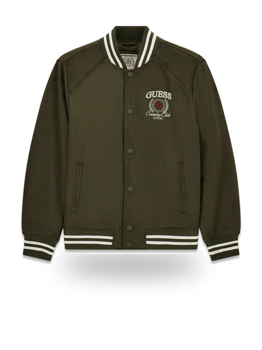 Guess Varsity Suede Jacket - Capospalla Uomo - Verde