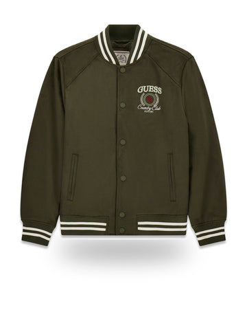 Guess Varsity Suede Jacket - Capospalla Uomo - Verde