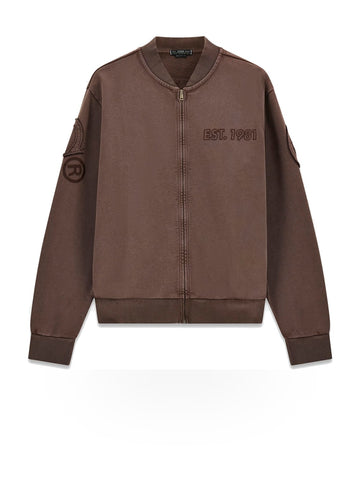 Guess High Nk Zipped Washed Patch Lo - Felpe Uomo - Marrone