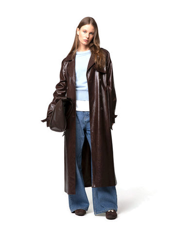 Hinnominate Trench Over In Ecopelle - Capospalla Donna - Caffe