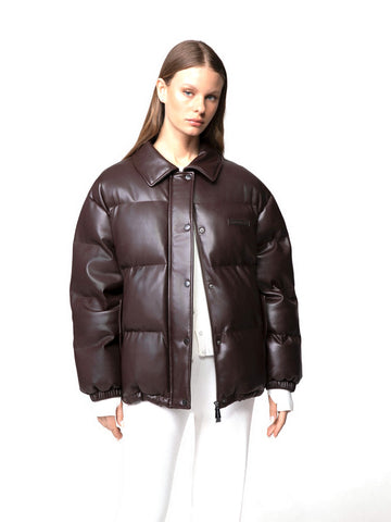 Hinnominate Bomber In Ecopelle - Capospalla Donna - Caffe