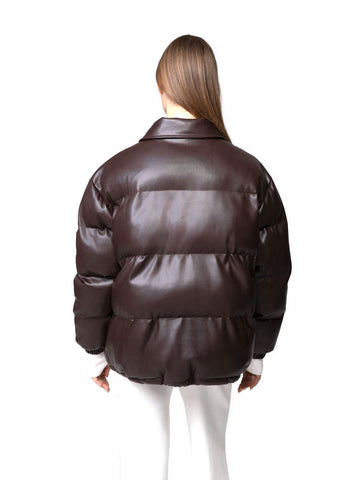 Hinnominate Bomber In Ecopelle - Capospalla Donna - Caffe