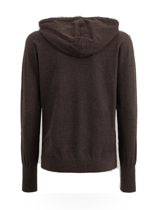 Hinnominate Maglia Cappuccio Con Ricamo - Maglieria Donna - Caffè