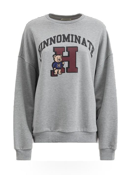 Hinnominate Felpa Paricollo Con Stampa - Felpe Donna - Grigio