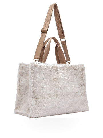 Liu-Jo L Tote Fake Fur - Borse Donna - Burro