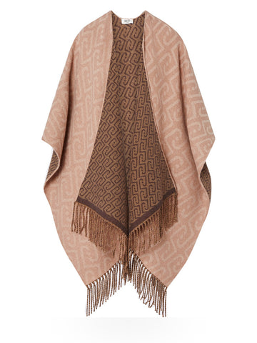 Liu-Jo Poncho Double New Logo Chain - Capospalla Donna - Cammello