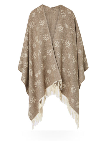 Liu-Jo Poncho Jacquard Resca Logo - Capospalla Donna - Beige