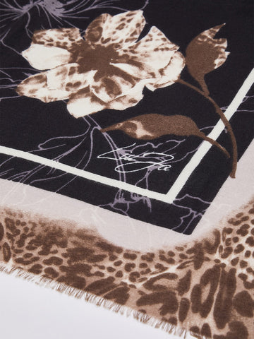 Liu-Jo Ecs Stola Flower Macula - Sciarpe e Foulard Donna - Cammello
