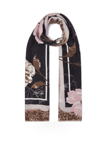 Liu-Jo Ecs Stola Flower Macula - Sciarpe e Foulard Donna - Cammello