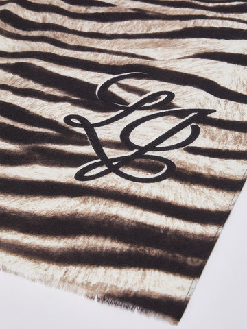 Liu-Jo Ecs Stola Fur Mix Animalier 70 - Sciarpe e Foulard Donna - Cammello