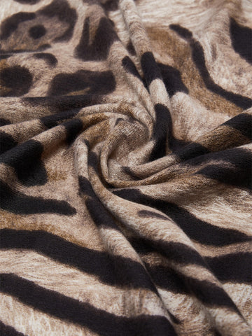 Liu-Jo Ecs Stola Fur Mix Animalier 70 - Sciarpe e Foulard Donna - Cammello
