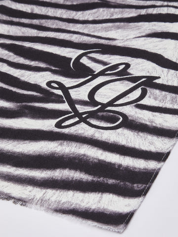 Liu-Jo Ecs Stola Fur Mix Animalier 70 - Sciarpe e Foulard Donna - Nero