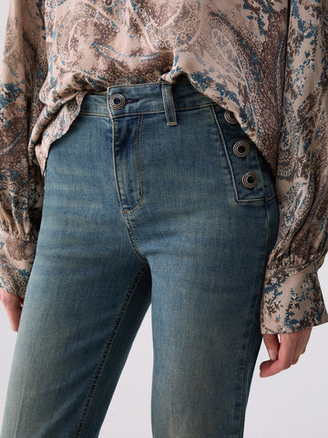 Liu-Jo Denim B.up Flare Button H.w. - Jeans Donna - Blu