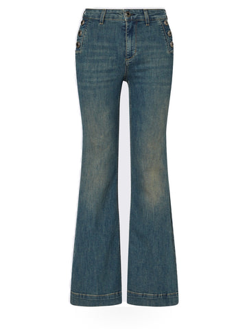 Liu-Jo Denim B.up Flare Button H.w. - Jeans Donna - Blu