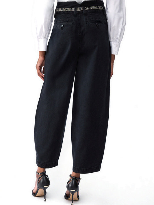 Liu-Jo Denim Pant.balloon Embroid H.w. - Jeans Donna - Nero