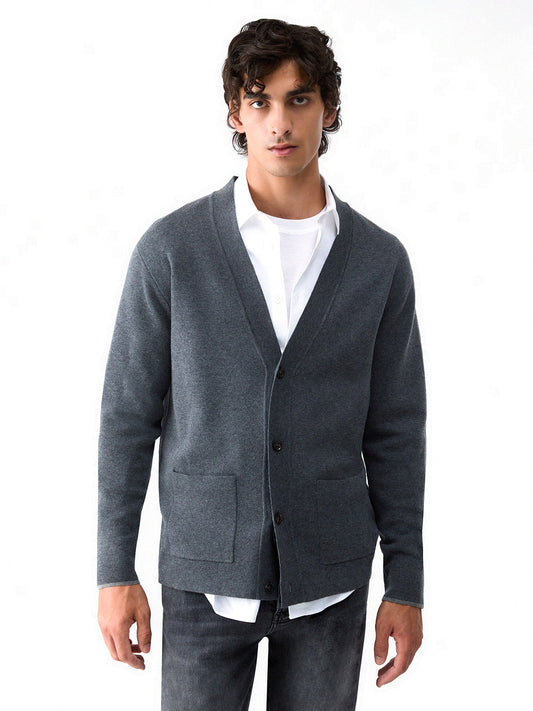 Liu-Jo Man Maglia Aperta M/l - Maglieria Uomo - Ash Grey Mel.