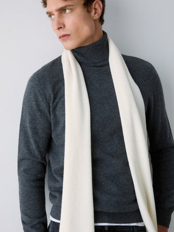 Liu-Jo Man Sciarpa in Maglia - Sciarpe e Foulard Uomo - Panna