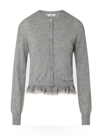 Liu-Jo White Maglia Aperta M/l Con Tessuto - Maglieria Donna - Grigio