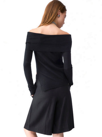 Liu-Jo White Maglia Chiusa Scollo Schiffer - Maglieria Donna - Nero