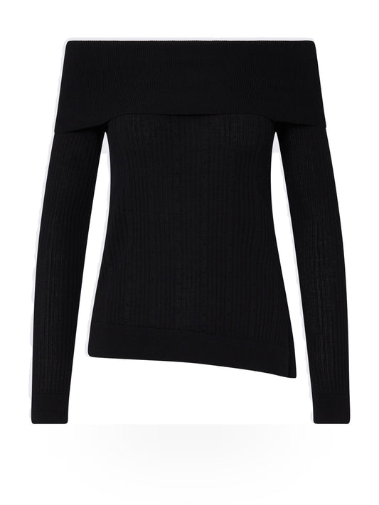 Liu-Jo White Maglia Chiusa Scollo Schiffer - Maglieria Donna - Nero