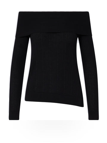 Liu-Jo White Maglia Chiusa Scollo Schiffer - Maglieria Donna - Nero