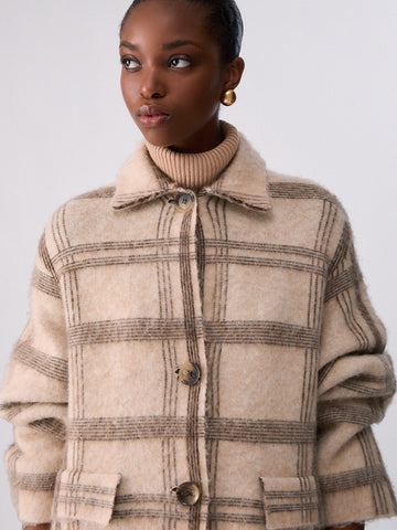 Liu-Jo White Cappotto Maglia Brushed - Capospalla Donna - Marrone