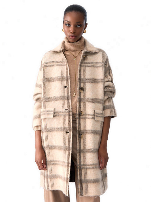 Liu-Jo White Cappotto Maglia Brushed - Capospalla Donna - Marrone