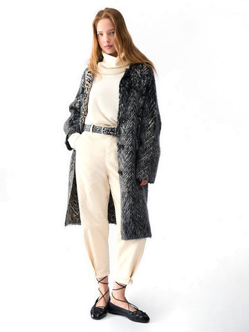 Liu-Jo White Cappotto Maglia Brushed - Capospalla Donna - Beige