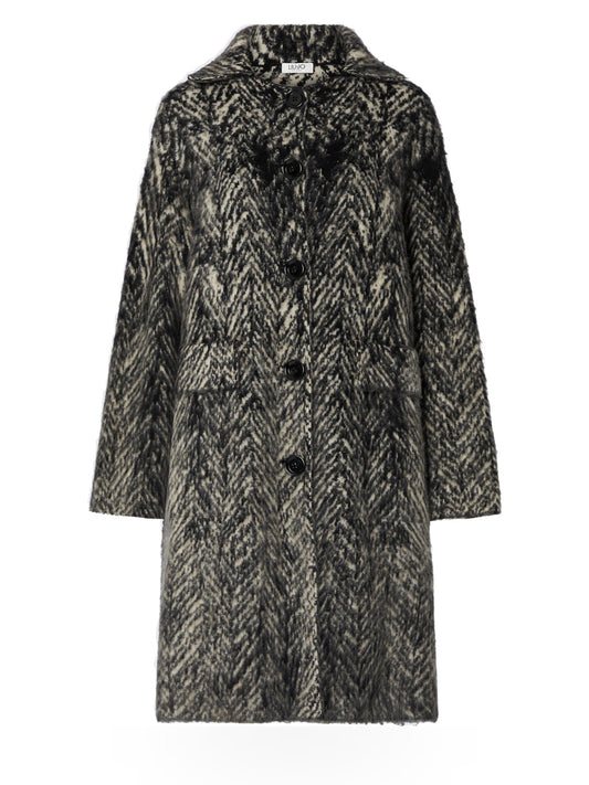 Liu-Jo White Cappotto Maglia Brushed - Capospalla Donna - Beige