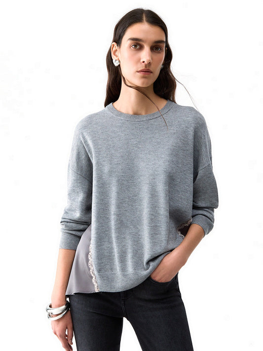 Liu-Jo White Maglia M/l Spicchi Lateral - Maglieria Donna - Grigio