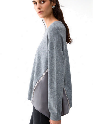 Liu-Jo White Maglia M/l Spicchi Lateral - Maglieria Donna - Grigio