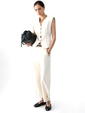 Liu-Jo White Gilet Fittato - Gilet Donna - Crema