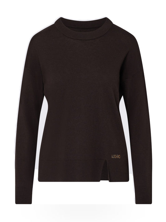 Liu-Jo White Maglia Chiusa M/l Basic - Maglieria Donna - Marrone