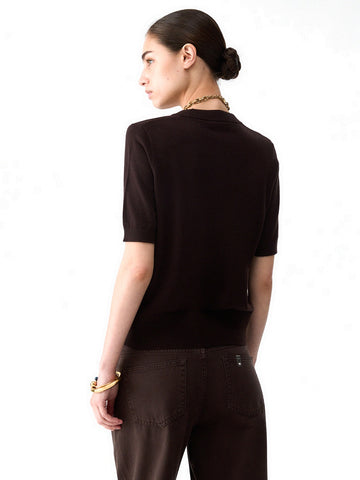 Liu-Jo White Maglia Chiusa M/c Basic - Maglieria Donna - Marrone