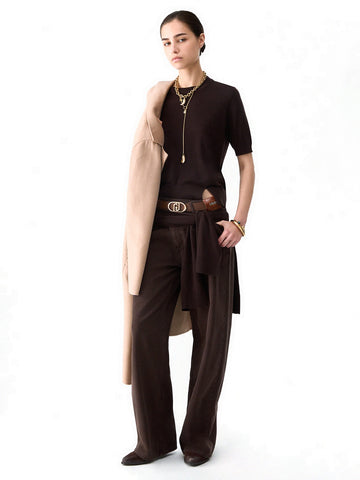 Liu-Jo White Maglia Chiusa M/c Basic - Maglieria Donna - Marrone