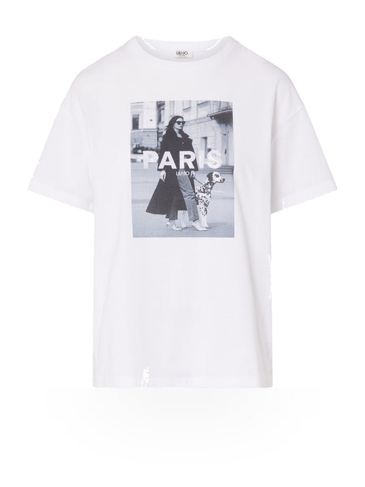 Liu-Jo White Ecs T-shirt Boxy Fit M/c - T-Shirt Donna - Bco Liujo Paris
