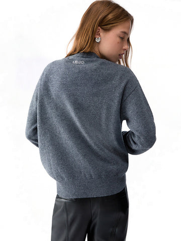 Liu-Jo White Ecs Maglia Chiusa M/l - Maglieria Donna - Grigio
