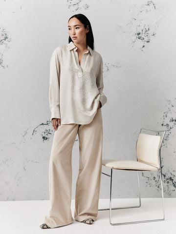 Marella Pantalone Lungo - Pantaloni Donna - Tortora